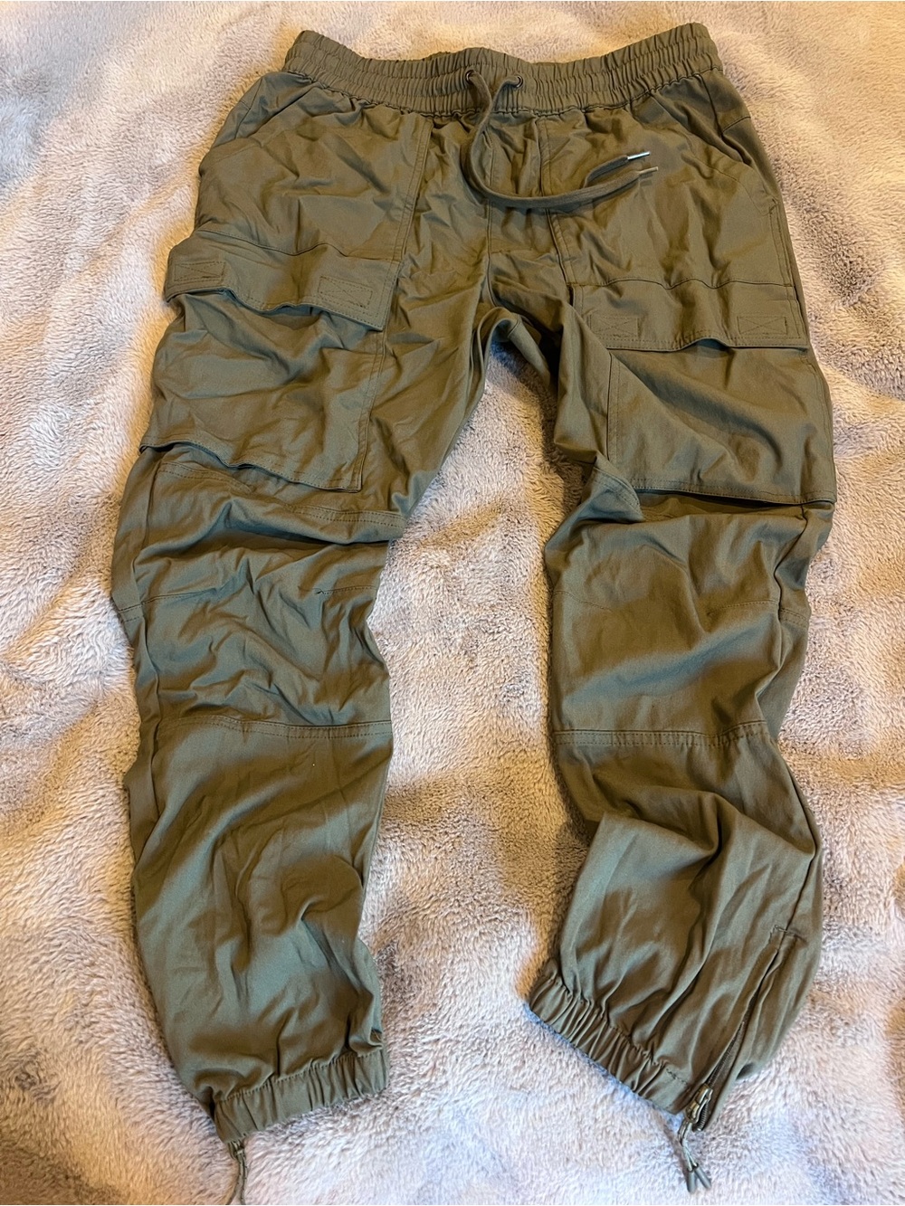 PacSun Men’s Green Slim Fit Tapered Cargo Twill Jogger Pants Pockets M